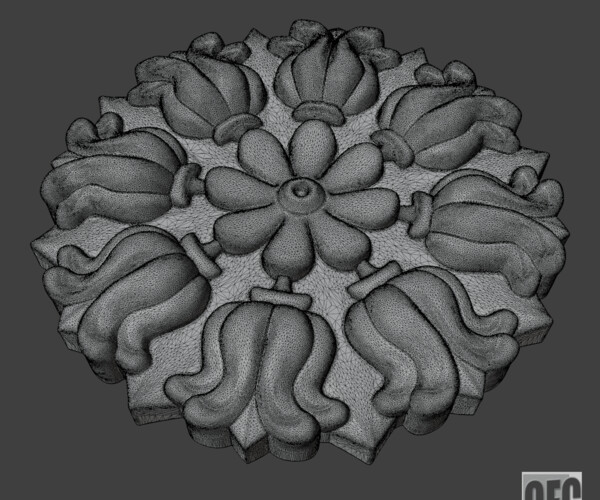 ArtStation - WoodCarving floral detail - 3d model for CNC - FlowerCFC26 ...