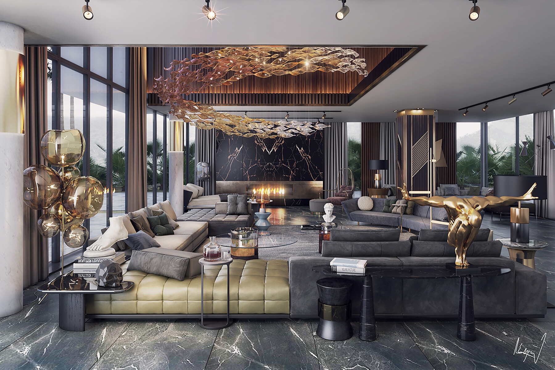 Samiha - Studia 54 Reproduction living room (luxury villa in morocco )