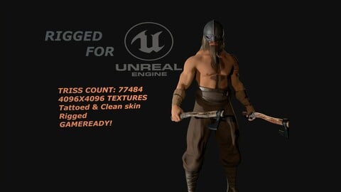 Norse Berserk Lowpoly rigged and game ready