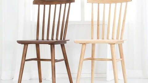 Wood line chair 2colors