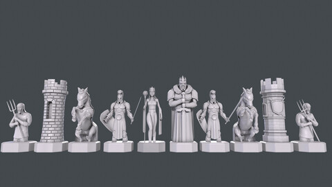 Chess game ready 3d models
