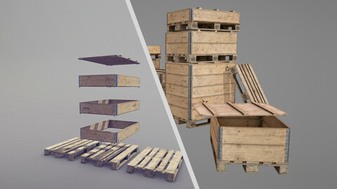 Cargo Wood Pallets Collars Cover EUR EPAL vr.2