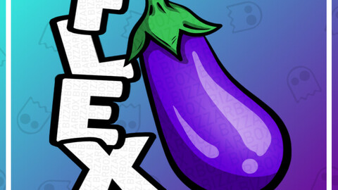 Twitch Emote: Eggplant Flex