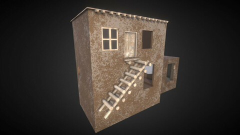 Afghan Building - The two-story house_Low Poly