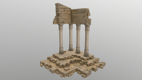 Low Poly Ruins 3D Model