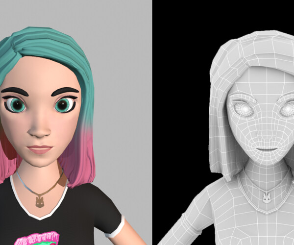 Artstation Stylized Girl Low Poly Character Game Ready Low Poly