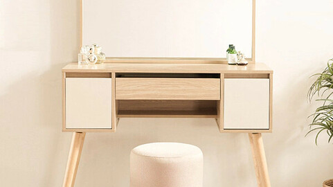 Coco storage type wooden mirror dressing table