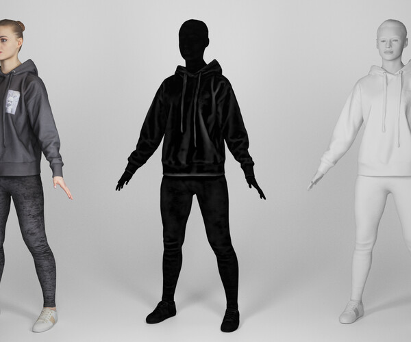 ArtStation - Young woman in black hoodie ready for animation 291 | Game ...