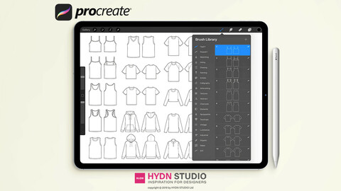 Fashion Flat Sketches SET Stamps for Procreate, Procreate Stamp Brushes, Procreate Brushes, Procreate Stamps, Fashion Design