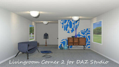 Livingroom Corner 2 for DAZ Studio