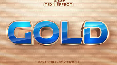 Gold text, golden style editable text effect