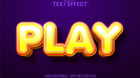 Play text, cartoon style editable text effect