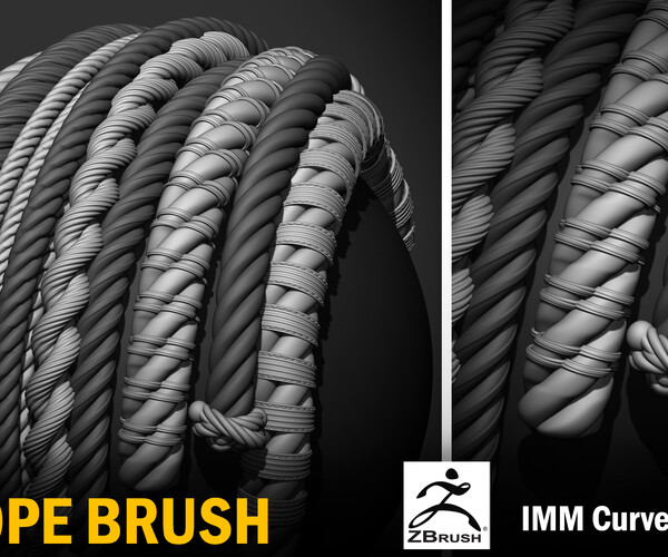 ArtStation 15 IMM Rope Brush for Zbrush Brushes