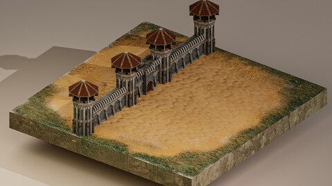 Castle Wall Level 15 3D Model