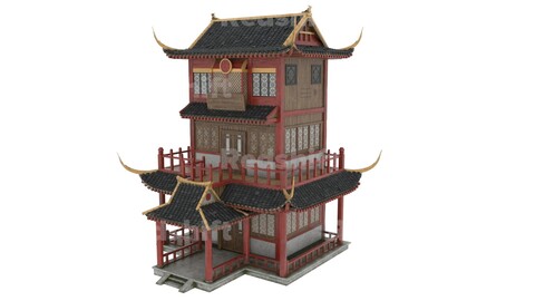 Chinese style ancient architecture  C