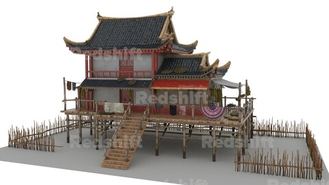 Chinese style ancient architecture  K