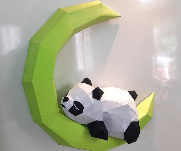 ArtStation - Papercraft Template 3D Panda on Moon | Artworks