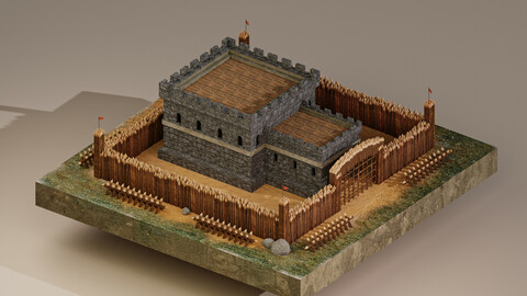 Medieval Castle Level 1 3D Model