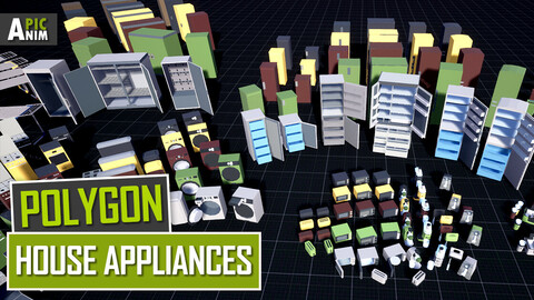 Polygon - House Appliances (Unity, UE4)