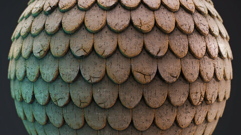 PBR - OLD PAINTED WOODEN ROOF - 4K MATERIAL