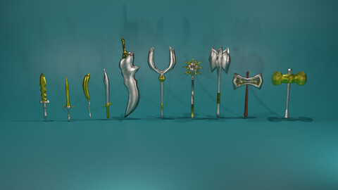 Low Poly historic weapons  pack