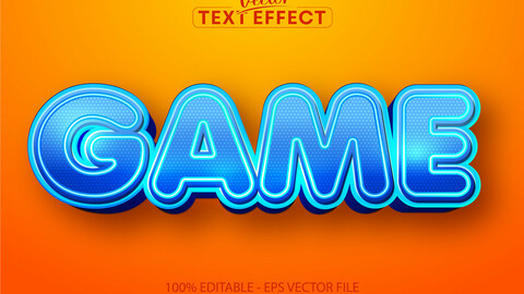 Game text, cartoon style editable text effect