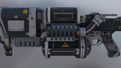 Futuristic Sci Fi GUN AXIS Low-poly 3D model