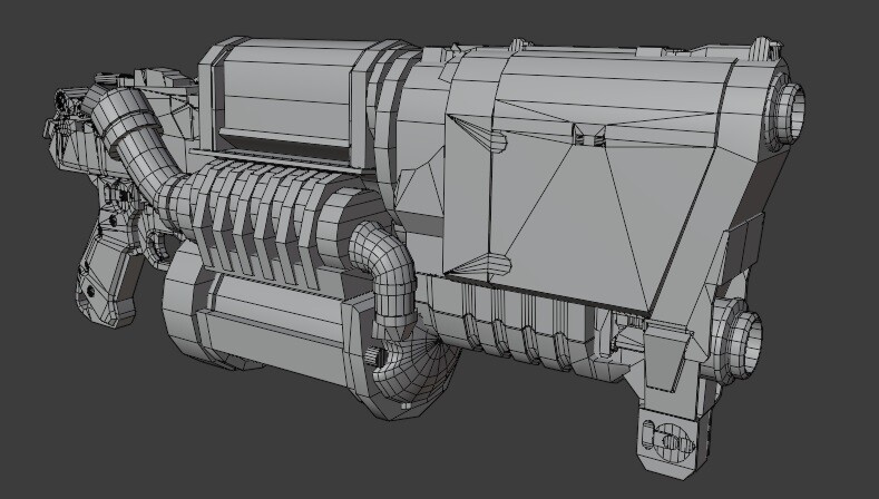 ArtStation - Futuristic Sci Fi GUN AXIS Low-poly 3D model | Game Assets