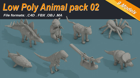 Low Poly Animal Isometric Icon Pack 02