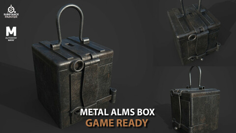 Metal alms box