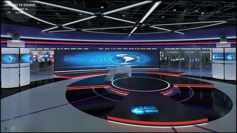 Virtual TV Studio News Set 31