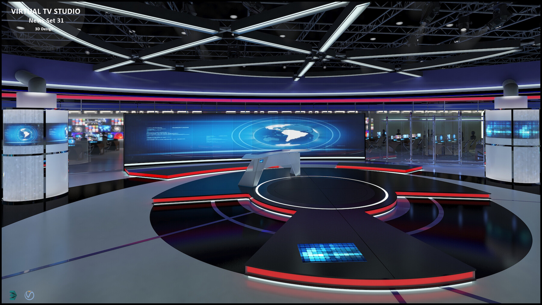 ArtStation - Virtual TV Studio News Set 31 | Resources