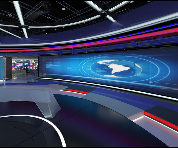 ArtStation - Virtual TV Studio News Set 31 | Resources