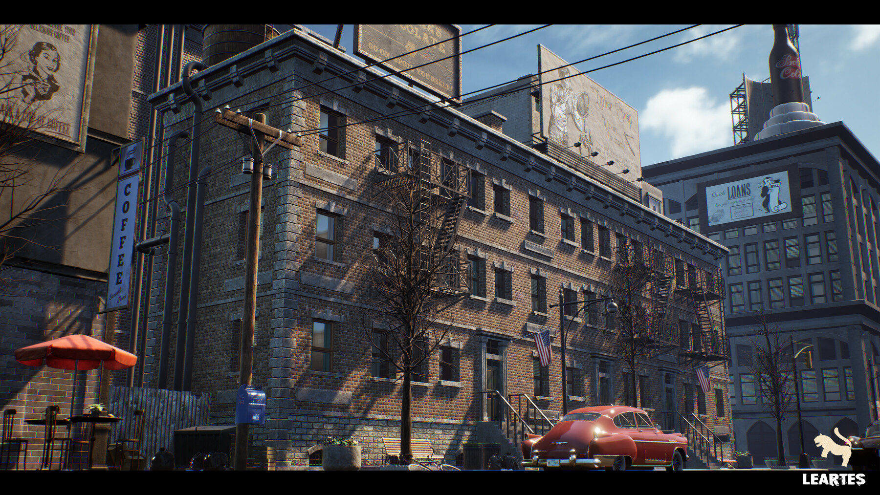 Artstation 1950s Nyc Environment Megapack Modular With Interiors And Characters Game Assets