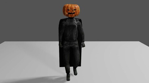 Halloween - Jack O Lantern - Man Low-poly 3D model