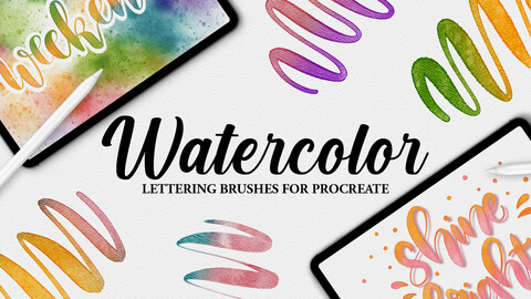 Realistic Watercolor Lettering Brushes for Procreate