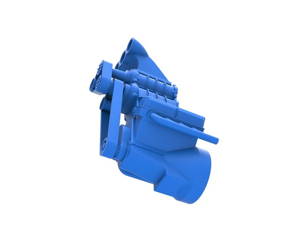 ArtStation - Diecast 3D printable V8 engine with double supercharger ...