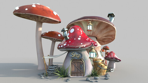 3D Mushroom house