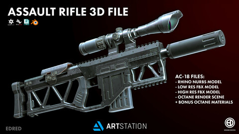 AC-18 ASSAULT RIFLE 3D MODEL