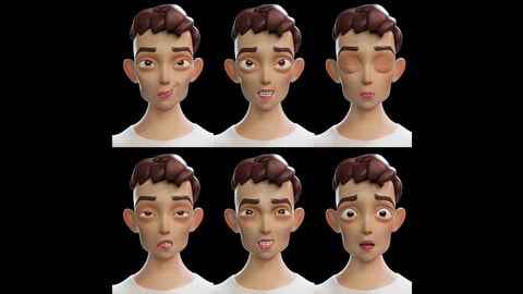 Rigged - Stylized Character Man - Broke - Blender 3D