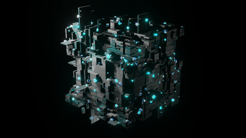 Glowing Sci-Fi Cube