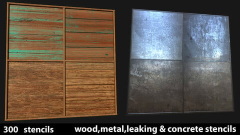 300 Stencils - Metal, wood, concrete & Leaking