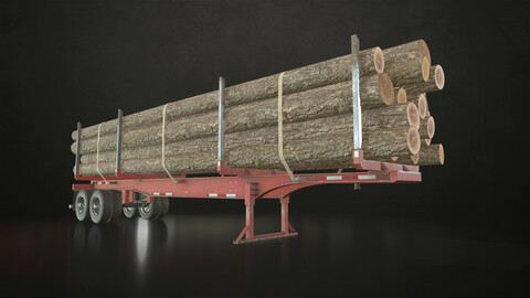 Logging Trailer - Low Poly