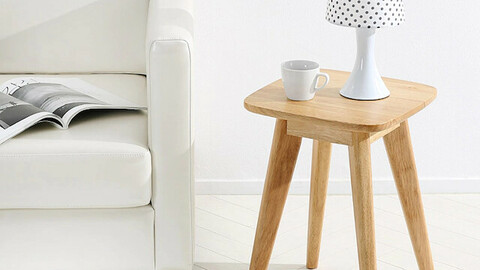 Side table and wooden stool