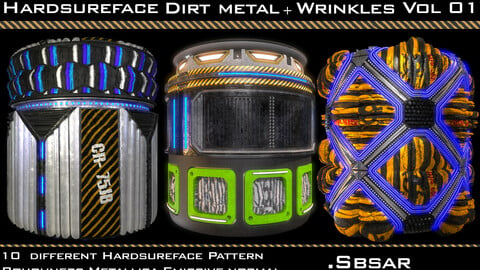 10  different Pattern Hardsureface   Dirt metal + Wrinkles