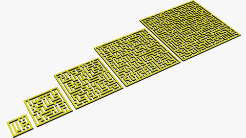Smart mazes 11x11 to 51x51 (laberintos inteligentes 11x11 a 51x51)