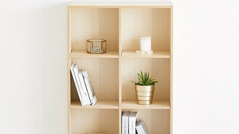 Daily bookcase space box 3 tiers 6 compartments