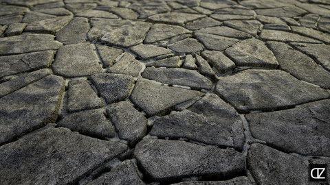 PBR - FLAGSTONE GREY FLOOR - 4K MATERIAL