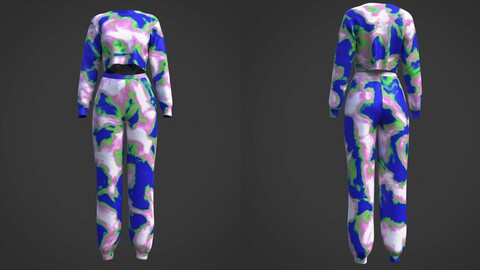 3D ActiveWear set - Tie Dye women Tracksuit