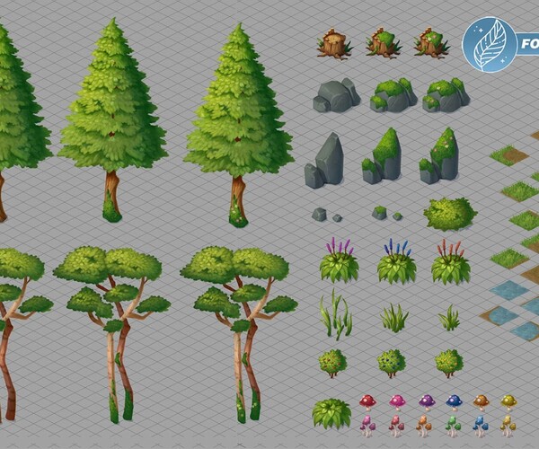 ArtStation - Forest Pack - 2D Handpainted assets | Game Assets